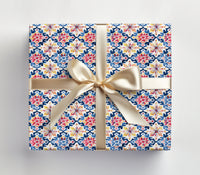 Mediterranean Tile Bridal Shower Wrapping Paper Sheets
