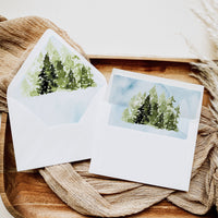 Michigan Watercolor Lake Wedding Invitation Suite