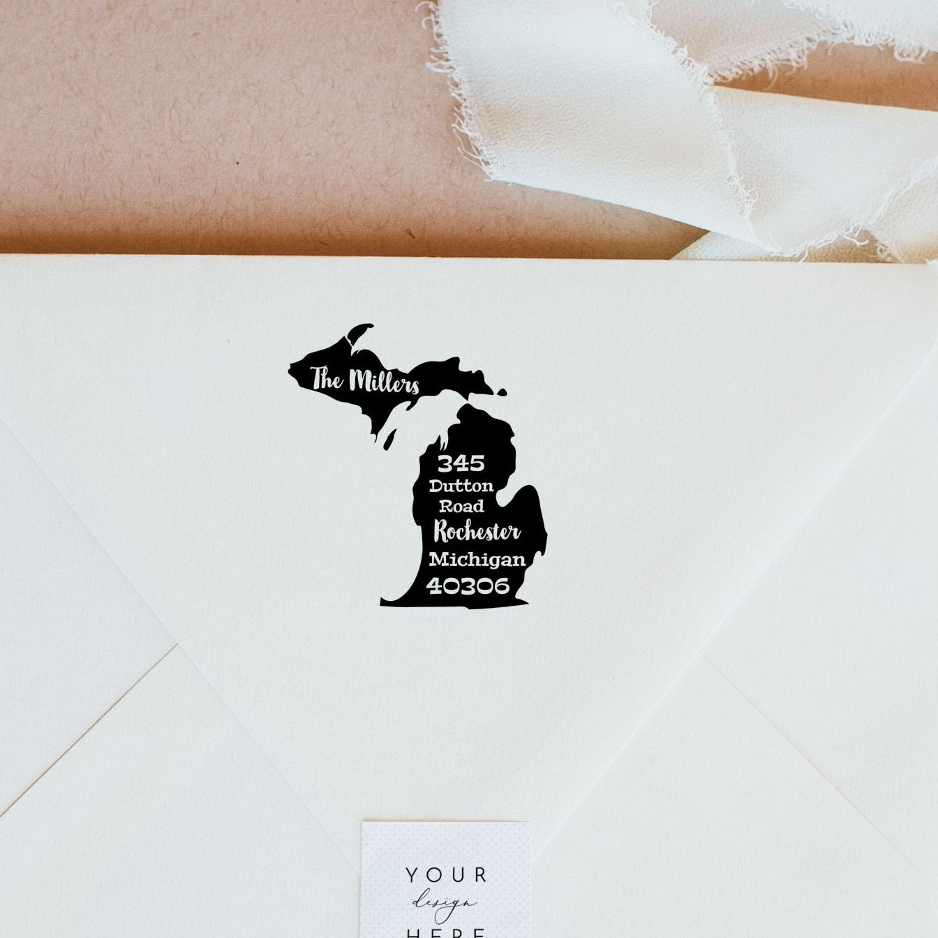 Michigan State Self Inking Address Stamp