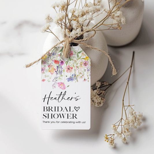 Wildflower Bridal Shower Gift Tag