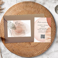 Modern Boho Watercolor Wedding Invitation