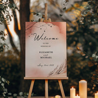 Modern Boho Watercolor Wedding Welcome Sign