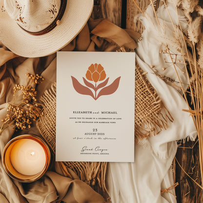 Modern Southwestern Wedding Invitation Suite