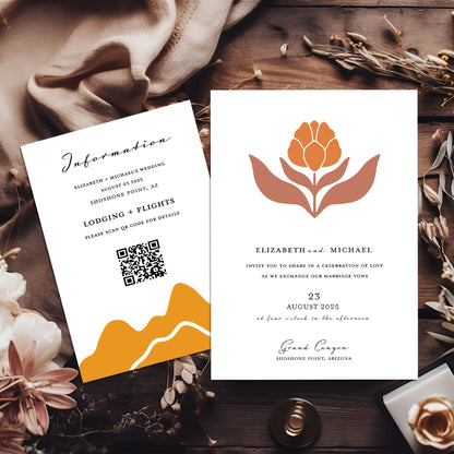 Modern Southwestern Wedding Invitation Suite