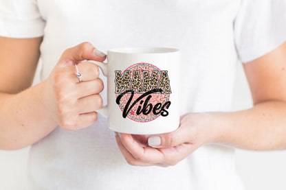 Mama Vibes Leopard Print Mug Mug