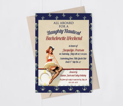 Nautical Bachelorette Weekend Bridal Shower Invitation