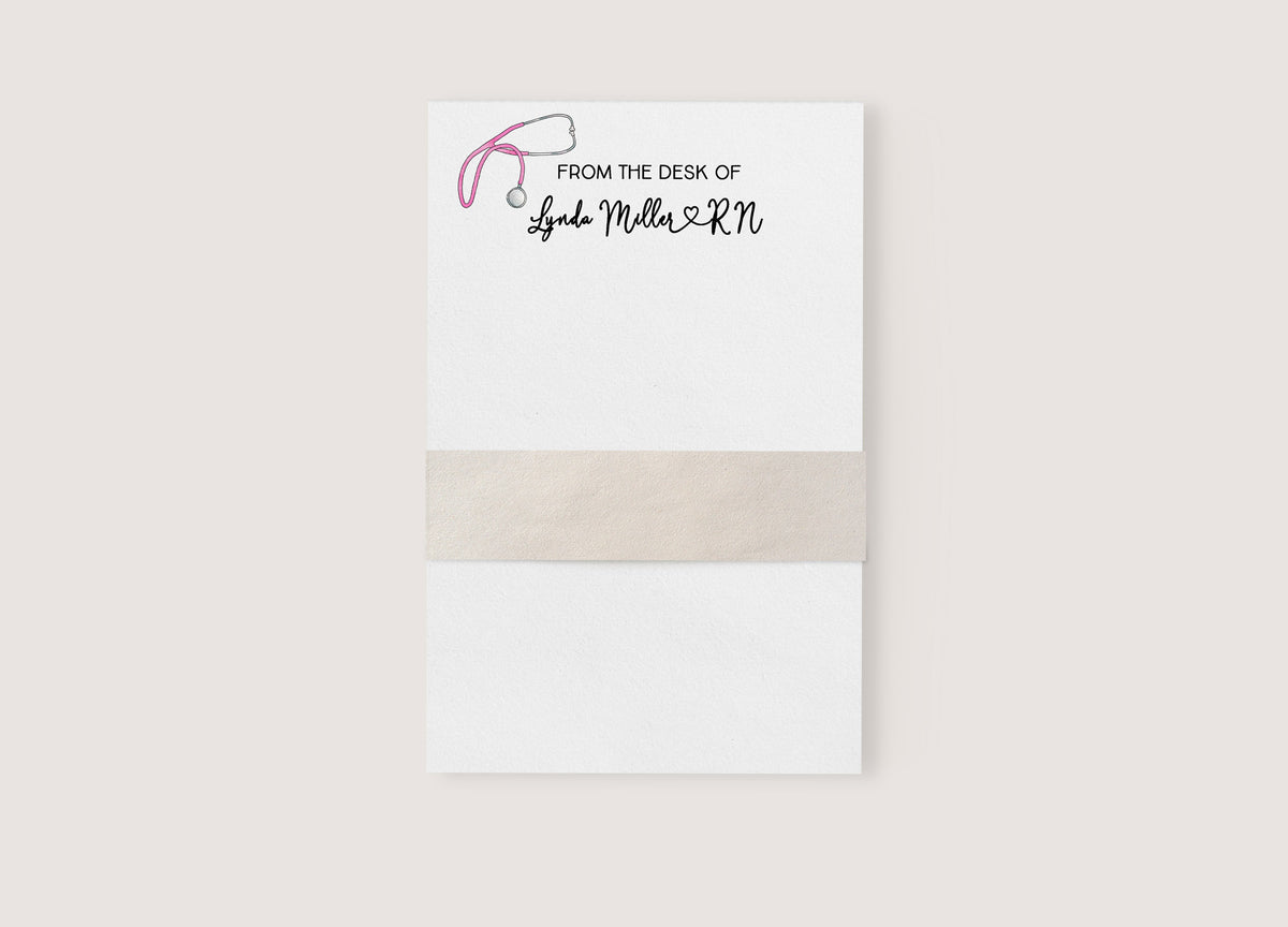 Nurse or Doctor Stethoscope Personalized Notepad