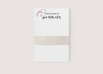 Nurse or Doctor Stethoscope Personalized Notepad