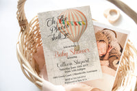 Oh the Places She'll Go Map Travel Baby Shower Invitation