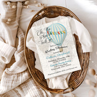 Oh the Places He'll Go Baby Shower Invitation Template Editable Invitation Corjl Digital Download