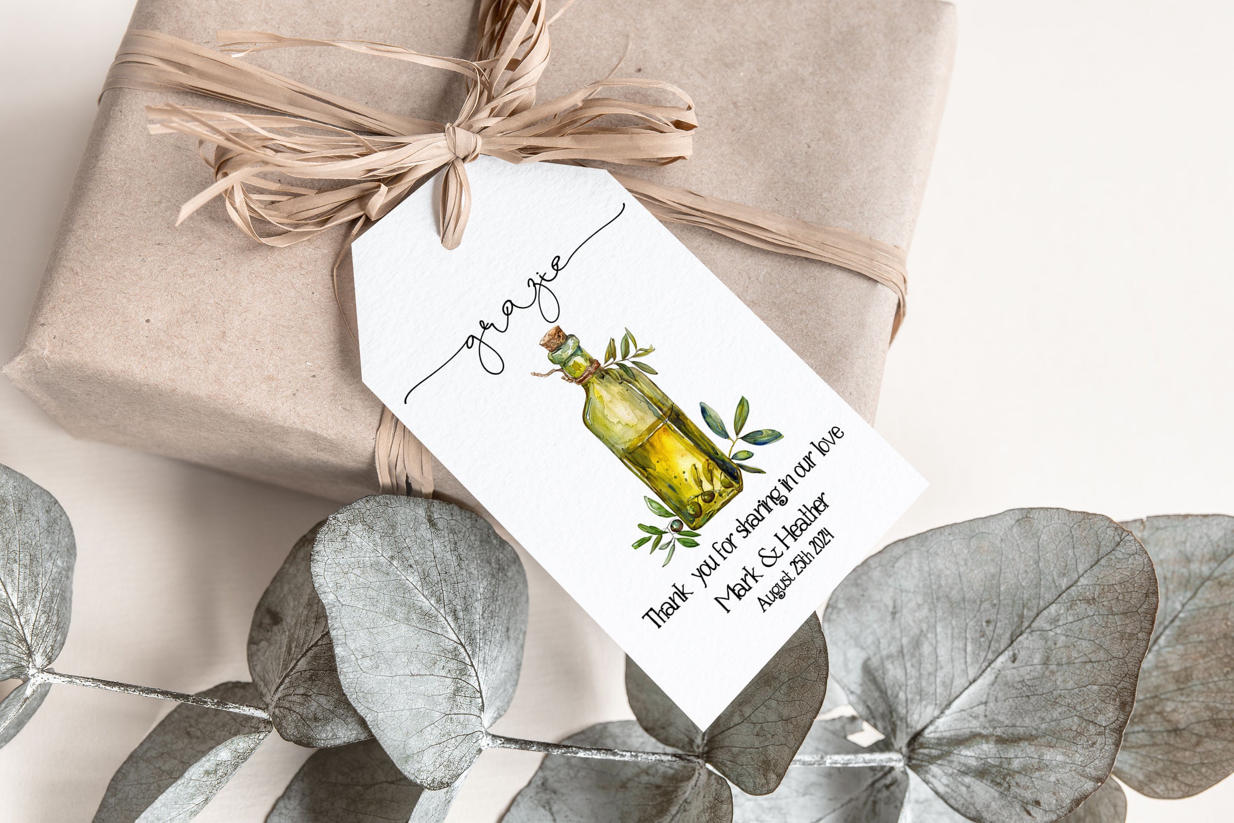 Grazie Thank You Olive Oil Gift Tag