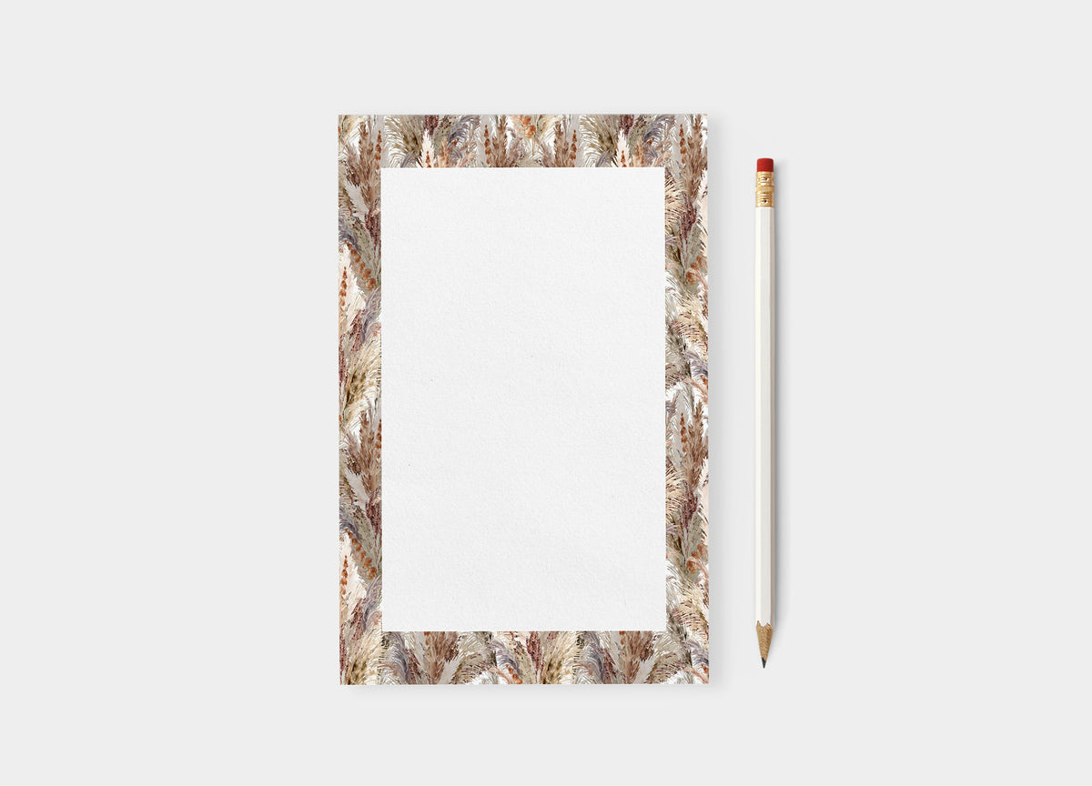 Pampas Grass Blank Notepad