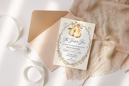 The Perfect Pear Couples Bridal Shower Invitation Template Editable Invitation Corjl Digital Download