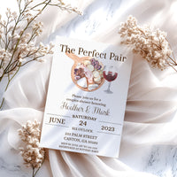 The Perfect Pair Wine & Charcuterie Couples Bridal Shower Invitation