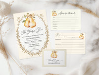 The Perfect Pear Couples Bridal Shower Template Editable Invitation Corjl Digital Download