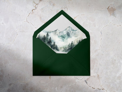 Pine Forest Mountain Wedding Invitation Suite