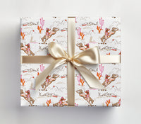 Valentine Pink Cowgirl Wrapping Paper Sheets