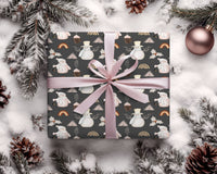 Pink Snowman and Lattes Christmas Wrapping Paper