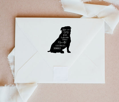 Pug Dog Address Stamp Self Inking