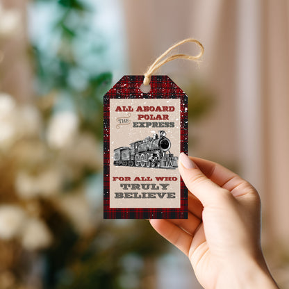 Polar Express Train Christmas Tree Gift Tag