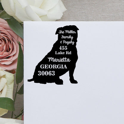 Pug Dog Address Stamp Self Inking