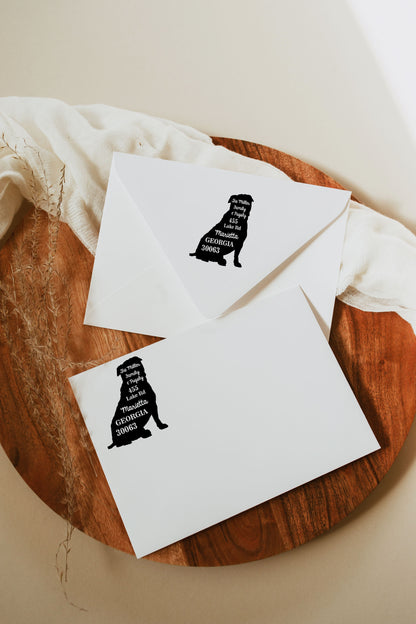 Pug Dog Address Stamp Self Inking