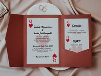 Queen of Hearts Las Vegas Playing Cards Wedding Invitation