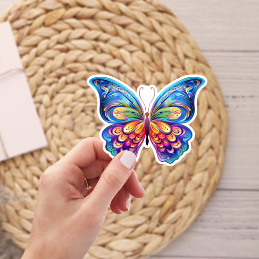 Rainbow Butterfly Garden Waterproof Sticker