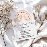Rainbow Boho Baby Shower Invitation