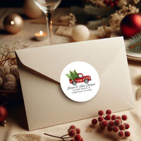 Christmas Return Address Labels Red Truck Holiday Stickers