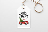 Red Truck Christmas Tree Gift Tags with String