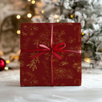Elegant Red and Gold Christmas Wrapping Paper Sheets (5 sheets)