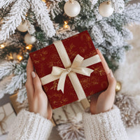 Elegant Red and Gold Christmas Wrapping Paper Sheets (5 sheets)