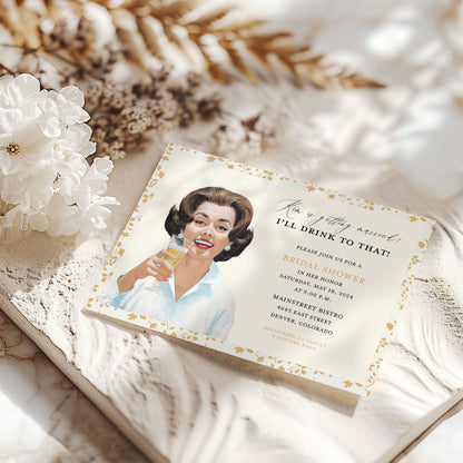 Retro Celebration Bridal Shower Invitation