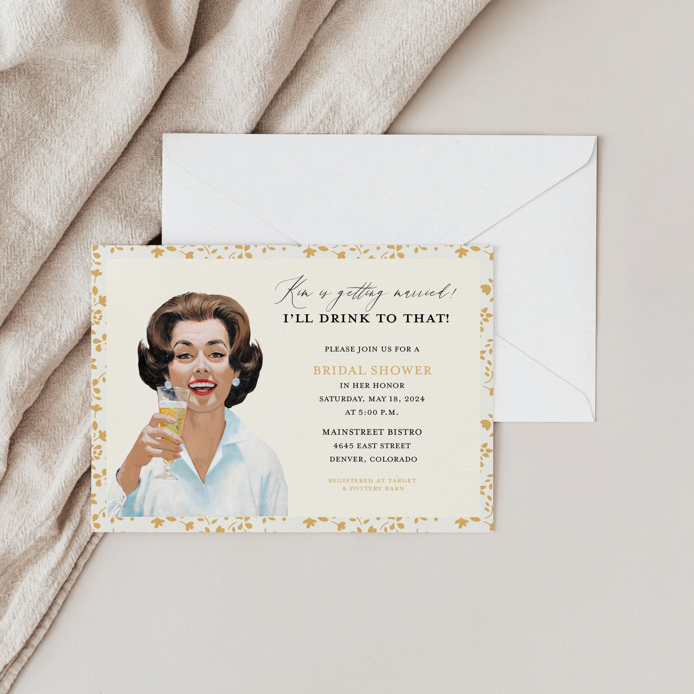 Retro Celebration Bridal Shower Invitation