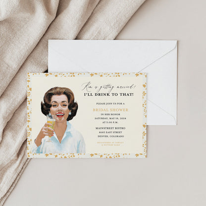 Retro Celebration Bridal Shower Invitation