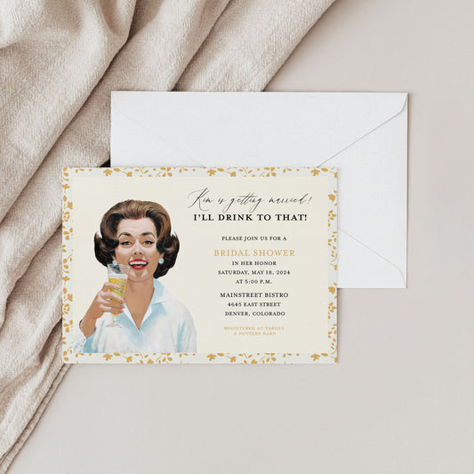 Retro Celebration Bridal Shower Invitation