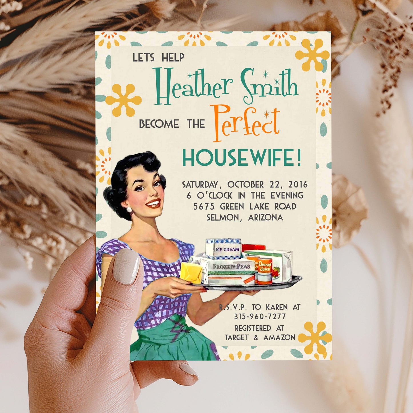 Retro Housewife Bridal Shower Invitation