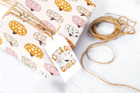 Halloween Pink and Orange Retro Pumpkins Wrapping Paper