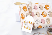 Halloween Pink and Orange Retro Pumpkins Wrapping Paper