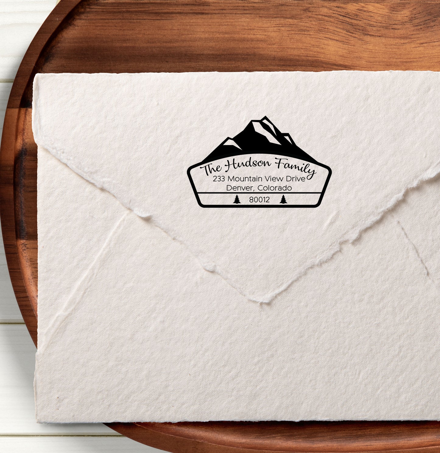 Rustic Mountain Address Stamp Self Inking