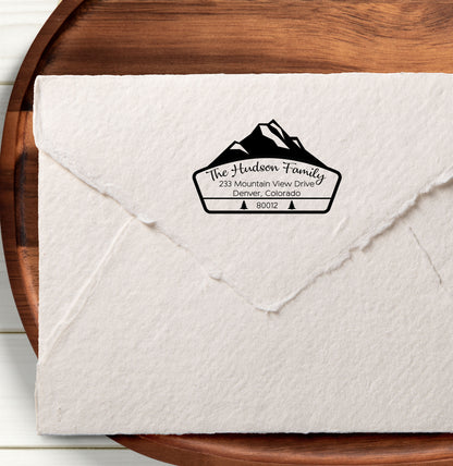 Rustic Mountain Address Stamp Self Inking