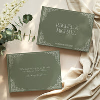 Sage Green Elegant Script Wedding Guest Book