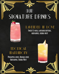 Art Deco His and Hers Wedding Signature Drink Sign