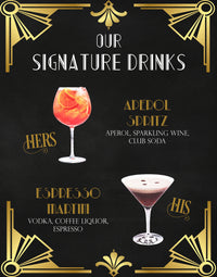 Art Deco His and Hers Wedding Signature Drink Sign