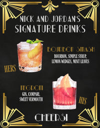 Art Deco His and Hers Wedding Signature Drink Sign