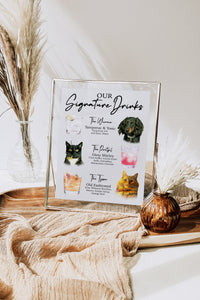 Wedding Signature Drink Sign Three Pets