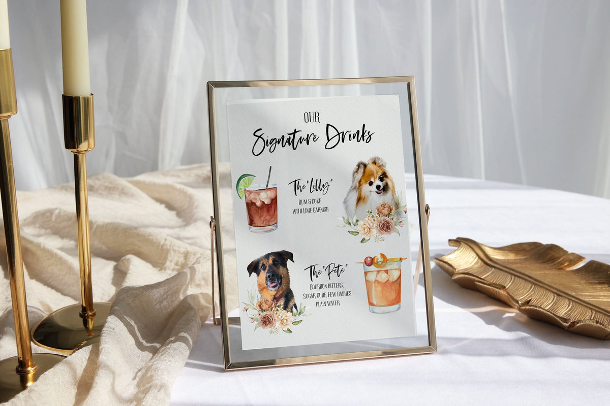 Pet Signature Drink Sign For Your Wedding