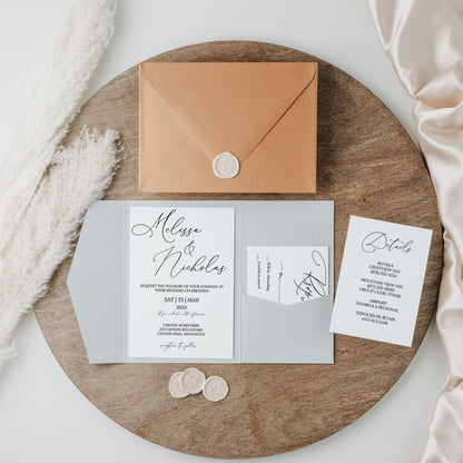 Modern Elegant Font Wedding Invitation Suite