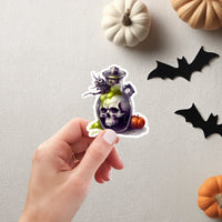 Spooky Skull Vinyl Sticker Reading Weatherproof Decal Halloween